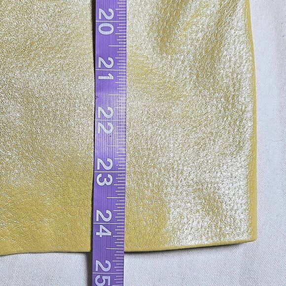 Terry Lewis Classic Luxuries Yellow Sparkle Leather Button Front Vintage Blazer - Picture 11 of 12